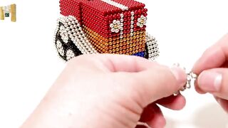 DIY - How To Make Bulldozer With Magnetic Balls and Kinetic sand | Magnetic toy (ASMR)