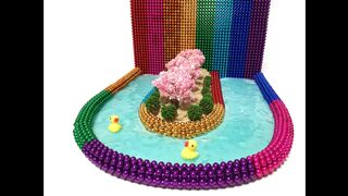 How To Make Rainbow Swimming Pool with Magnetic Balls, Sand and Slime