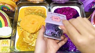 GOLD vs PURPLE! Mixing Random into GLOSSY Slime ! Satisfying Slime Video #1240