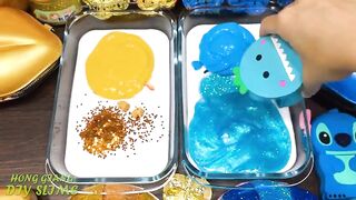 GOLD vs BLUE! Mixing Random into GLOSSY Slime ! Satisfying Slime Video #1238