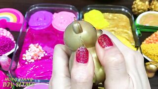 PINK vs GOLD! Mixing Random into GLOSSY Slime ! Satisfying Slime Video #1236
