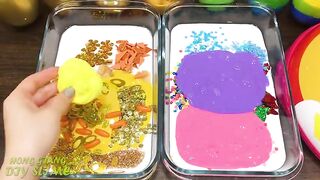 RAINBOW vs GOLD! Mixing Random into GLOSSY Slime ! Satisfying Slime Video #1224