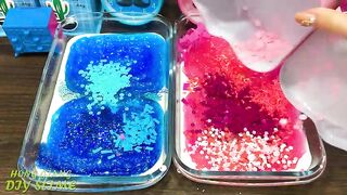 BLUE vs PINK! Mixing Random into GLOSSY Slime ! Satisfying Slime Video #1209