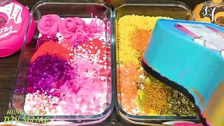 GOLD vs PINK ! Mixing Random into GLOSSY Slime ! Satisfying Slime Video #1202