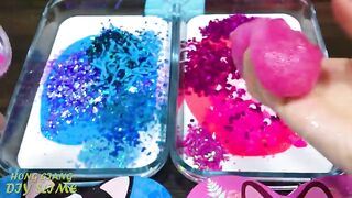 PINK vs BLUE! Mixing Random into GLOSSY Slime ! Satisfying Slime Video #1193