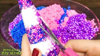 Making Crunchy GALAXY Foam Slime With Piping Bags | GLOSSY SLIME | ASMR Slime Videos #1165