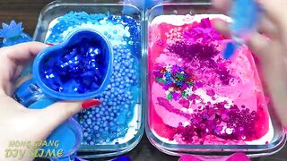 OWLS  BLUE vs PINK! Mixing Random into GLOSSY Slime ! Satisfying Slime Video #1149
