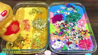 GOLD vs RAINBOW! Mixing Random into GLOSSY Slime ! Satisfying Slime Video #1140