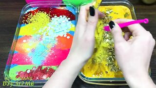 RAINBOW vs GOLD! Mixing Random into GLOSSY Slime ! Satisfying Slime Video #1136