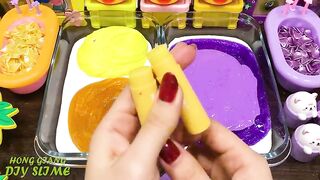 YELLOW vs PURPLE! Mixing Random into GLOSSY Slime ! Satisfying Slime Video #1131