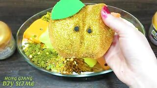 GOLD APPLE! Mixing Random into GLOSSY Slime ! Satisfying Slime Video #1129