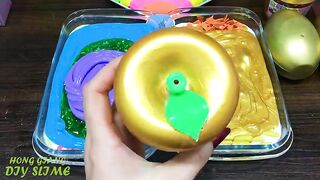 RAINBOW vs GOLD! Mixing Random into GLOSSY Slime ! Satisfying Slime Video #1127