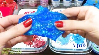 BLUE vs RED! Mixing Random into GLOSSY Slime ! Satisfying Slime Video #1122