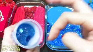 BLUE vs RED! Mixing Random into GLOSSY Slime ! Satisfying Slime Video #1122