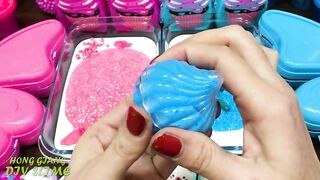 PINK vs BLUE! Mixing Random into GLOSSY Slime ! Satisfying Slime Video #1120