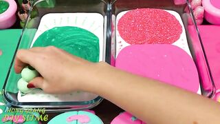 MINT vs PINK! Mixing Random into GLOSSY Slime ! Satisfying Slime Video #1118