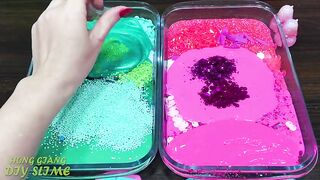 MINT vs PINK! Mixing Random into GLOSSY Slime ! Satisfying Slime Video #1118