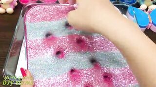 PINK vs BLUE! Mixing Random into GLOSSY Slime ! Satisfying Slime Video #1117