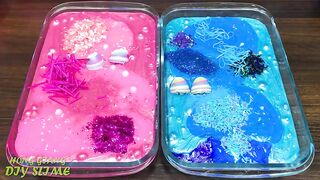 PINK vs BLUE! Mixing Random into GLOSSY Slime ! Satisfying Slime Video #1117