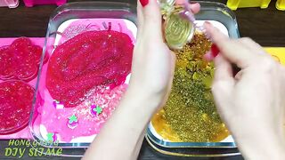 PINK vs GOLD! Mixing Random into GLOSSY Slime ! Satisfying Slime Video #1115