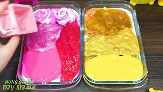 PINK vs GOLD! Mixing Random into GLOSSY Slime ! Satisfying Slime Video #1115