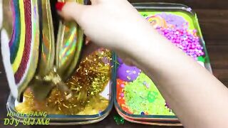 GOLD vs RAINBOW! Mixing Random into GLOSSY Slime ! Satisfying Slime Video #1113