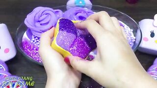 PURPLE Slime! Mixing Random into GLOSSY Slime ! Satisfying Slime Video #1097