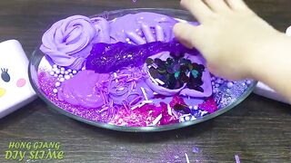 PURPLE Slime! Mixing Random into GLOSSY Slime ! Satisfying Slime Video #1097