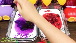 PURPLE vs RED! Mixing Random into GLOSSY Slime ! Satisfying Slime Video #1094