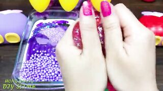 PURPLE vs RED! Mixing Random into GLOSSY Slime ! Satisfying Slime Video #1094