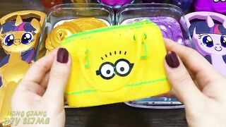 PURPLE vs GOLD! Mixing Random into GLOSSY Slime ! Satisfying Slime Video #1093