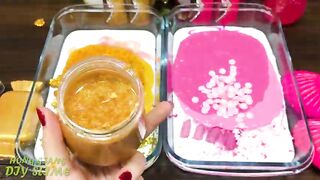 GOLD vs PINK! Mixing Random into GLOSSY Slime ! Satisfying Slime Video #1092