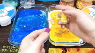 GOLD vs BLUE! Mixing Random into GLOSSY Slime ! Satisfying Slime Video #1090