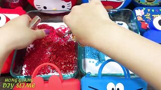 BLUE VS RED! Mixing Random into GLOSSY Slime ! Satisfying Slime Video #1089