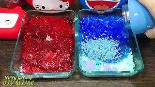 BLUE VS RED! Mixing Random into GLOSSY Slime ! Satisfying Slime Video #1089