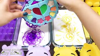 PURPLE vs YELLOW! Mixing Random into CLEAR Slime ! Satisfying Slime Video #1088