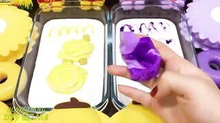 YELLOW vs PURPLE! Mixing Random into CLEAR Slime ! Satisfying Slime Video #1086