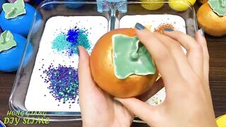 BLUE vs GOLD! Mixing Random into GLOSSY Slime ! Satisfying Slime Video #1083