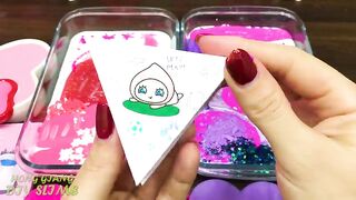 PINK vs PURPLE! Mixing Random into GLOSSY Slime ! Satisfying Slime Video #1078