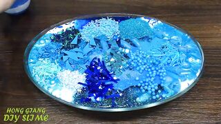 BLUE ELSA Slime Mixing Random into GLOSSY Slime ! Satisfying Slime Video #1075