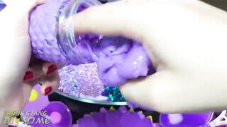 PURPLE Slime Mixing Random into GLOSSY Slime ! Satisfying Slime Video #1071