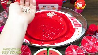 RED Slime! Mixing Random into GLOSSY Slime ! Satisfying Slime Video #1070