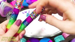 GALAXY Slime Mixing Random into GLOSSY Slime ! Satisfying Slime Video #1061