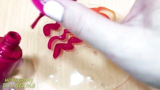 Slime Coloring with Nail Polish! Mixing Nail Polish and Glitter into Slime! Satisfying Video #1041