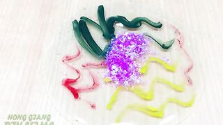 Slime Coloring with Nail Polish! Mixing Nail Polish and Glitter into Slime! Satisfying Video #1036