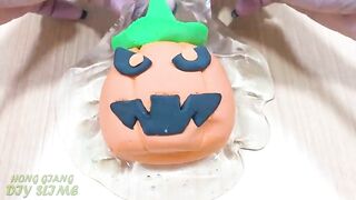 Halloween Slime ! Mixing Clay into Clear Slime ! Satisfying Slime Videos ASMR #1033