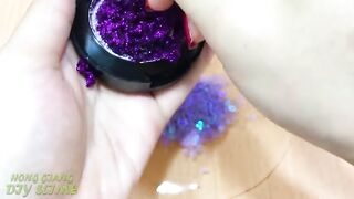Slime Coloring with Glitter! Mixing Makeup Glitter Eyeshadow into Clear Slime! Satisfying ASMR #1023