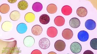 Slime Coloring with Glitter! Mixing Makeup Glitter Eyeshadow into Clear Slime! Satisfying ASMR #1016