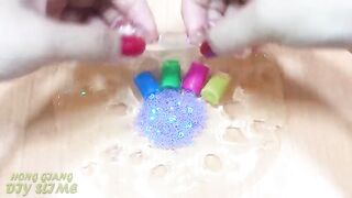 Slime Coloring with Glitter! Mixing Makeup and Glitter into Clear Slime! Satisfying Video ASMR #1013