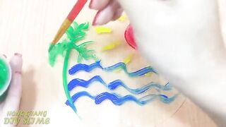 Slime Coloring with Colors ! Mixing Colors into Clear Slime ! Satisfying Slime Videos ASMR #1010